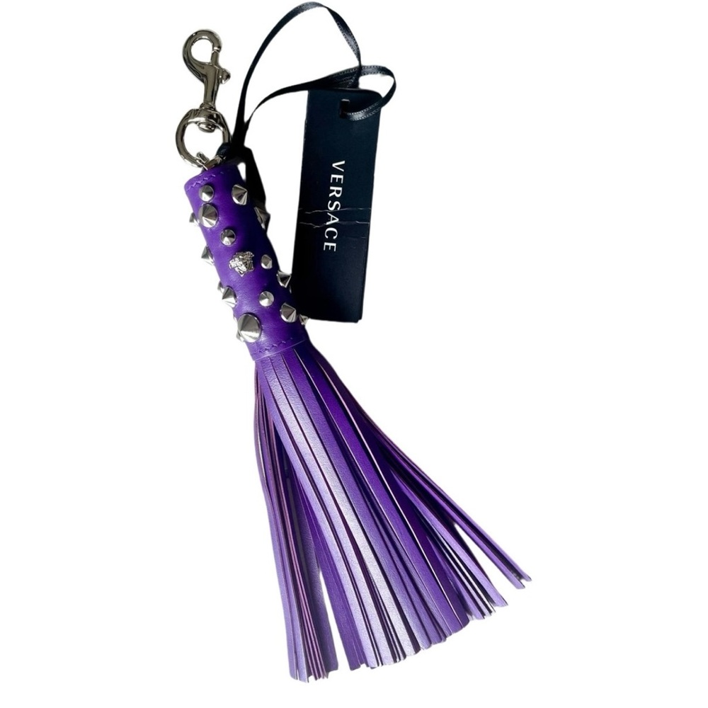Versace Studded Purple Tassel Bag Charm